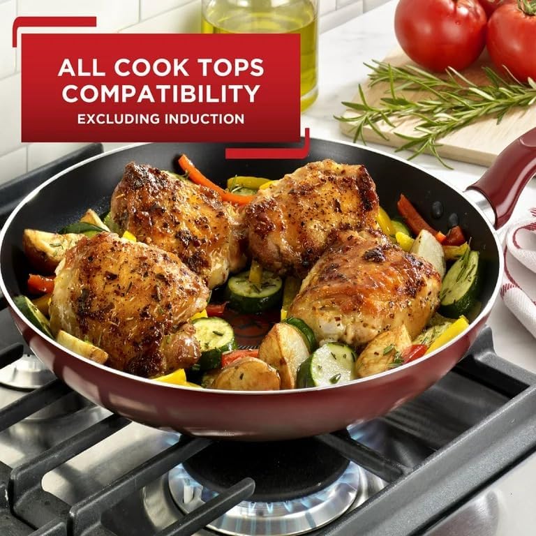 Easy Care Nonstick Fry Pan, 12 inch, Red