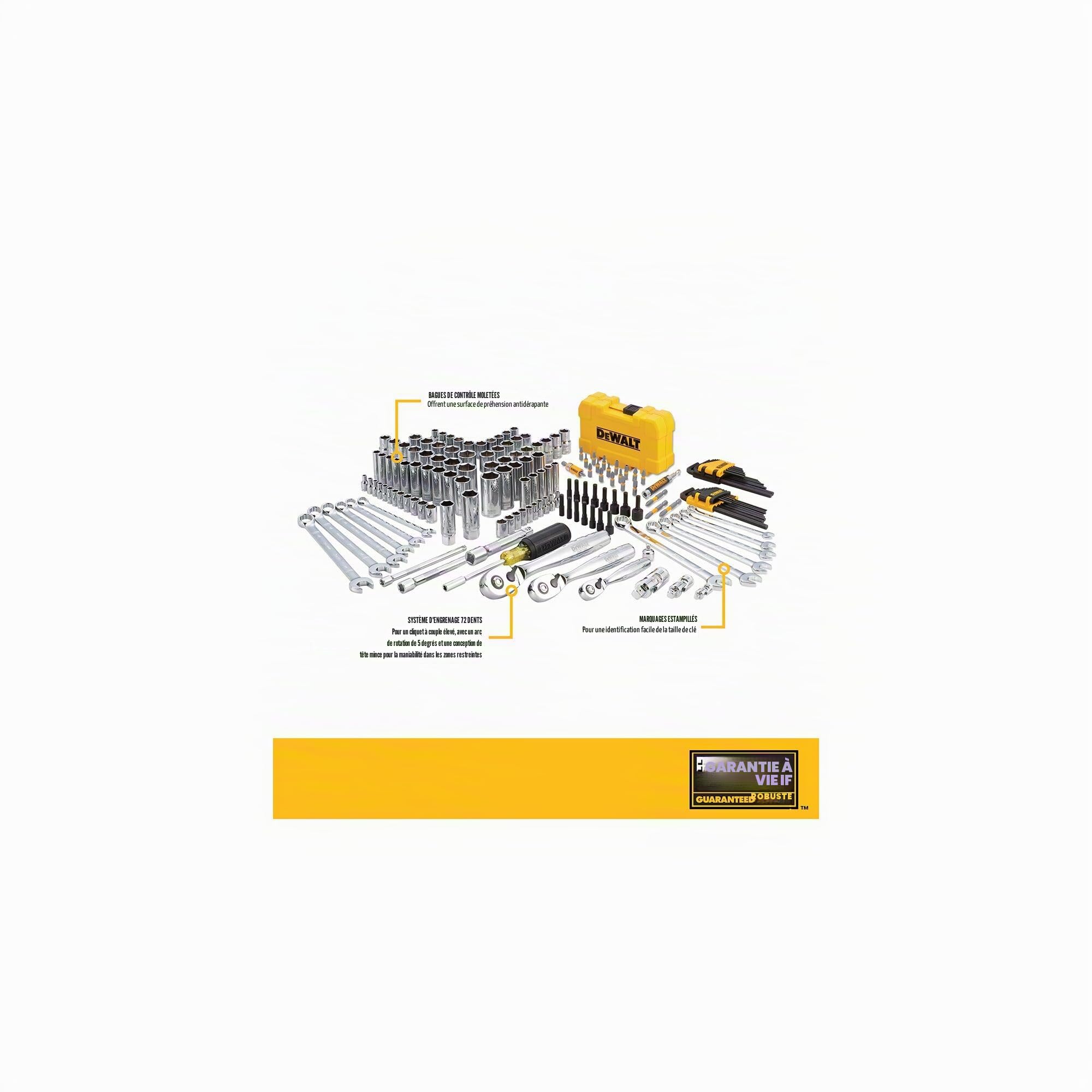 DeWALT Dwmt73803 mécanique Ensemble de kit d'outils avec étui (168 pièces).