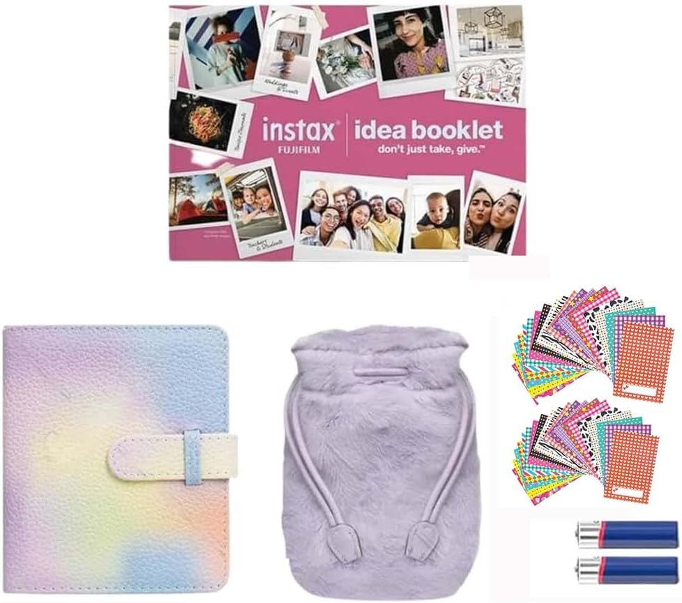 Mini Camera Accessory Bundle with Photo Album, Camera Pouch, Idea Booklet, 20 Frame Stickers, Compatible with Fujifilm Instax Mini 12 11 9