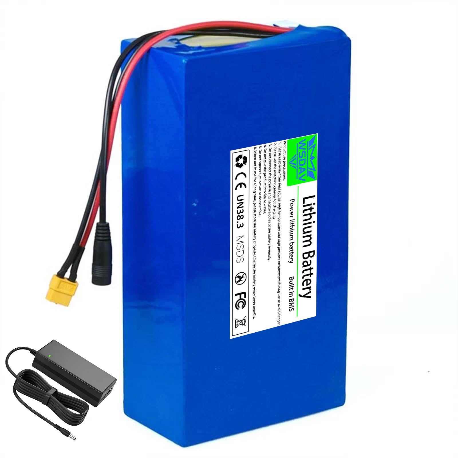 WSDAV Electric Scooter Battery 60V Lithium Battery Pack 15Ah 20Ah 25Ah 30Ah 35Ah 40Ah 45Ah 50Ah Motorcycle Batteries with Charger,60V40Ah
