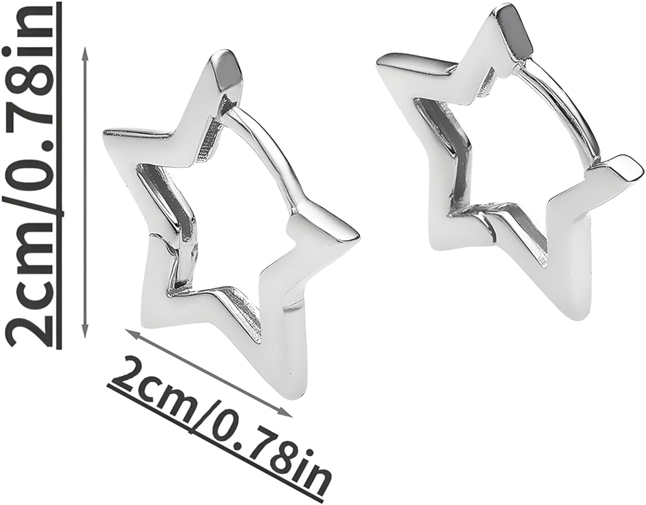 316L Stainless Steel Pentagram Hoop Earrings for Women Men 14K Gold Plated Star Shaped Outline Huggie Earring - Image 9