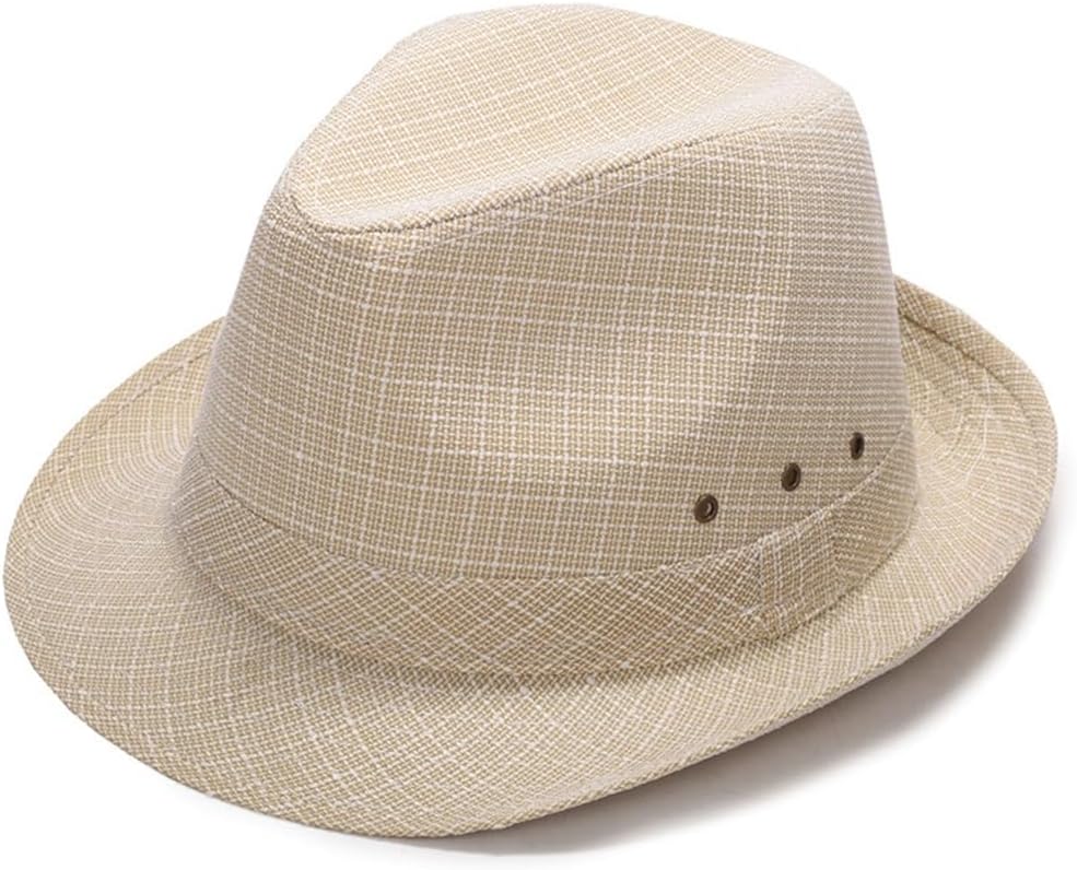 HBJWOV Sun Hat, Men's Big Brim Linen, Eyelet Hat, Sun Hat, Casual Hat