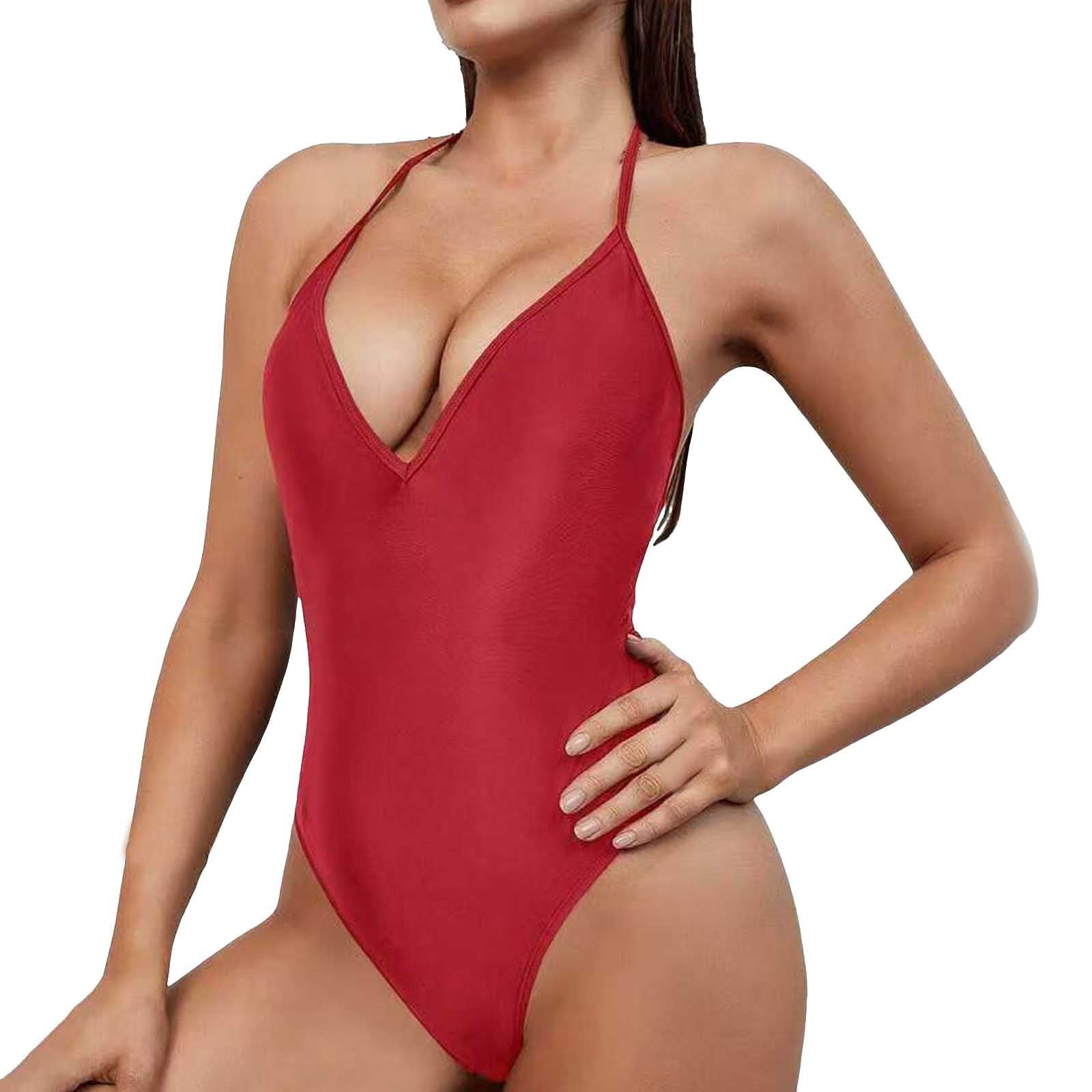 Bañador de mujer para la playa con espalda abierta y corte alto ideal para el verano 5