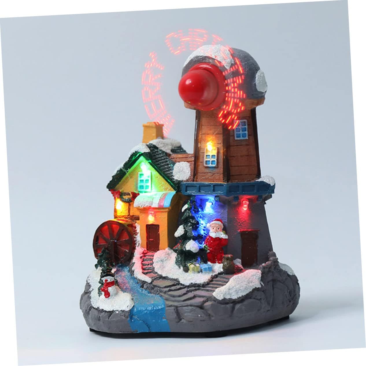 1Pc Xmas LED Ornament Music House Figurine Luminous Christmas Decoration for Festive Atmosphere Cute Desktop Decor for Holiday Celebrations and Parties