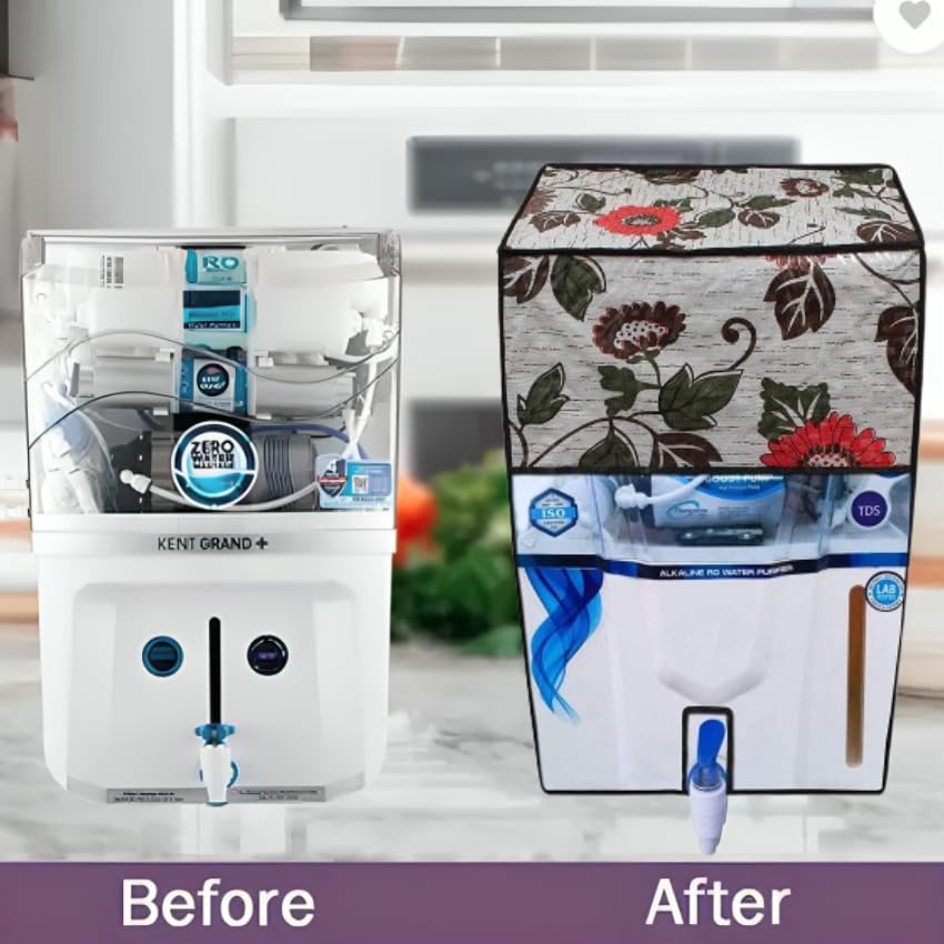 Image of KALRA MAGIC Water Purifier Cover for Kent RO, Kent Grand & Pulse Aqua - Dustproof, Washable RO Protector Body Cover with Stylish Multicolor Print (Print 01)