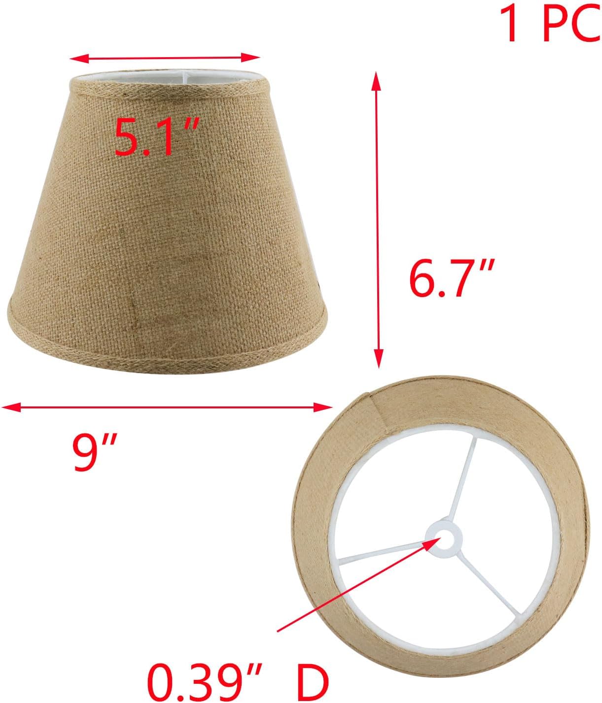 T Tulead Lampshade Beige Drum Lamp Shade Table Floor Lampshade Replacement 5.1" Top, 9" Bottom, 6.7" Height