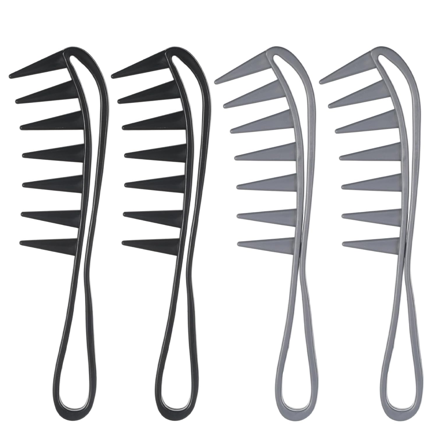 4Pcs Extra Wide Tooth Comb for Curls Shark Comb Mens Styling Combs Large Shark Teeth Big Combs for Curly Wavy Hair Women Men, Black, Grey 4Pcs Extra Wide Tooth Comb for Curls Shark Comb Mens Styling Combs Large Shark Teeth Big Combs for Curly Wavy Hair Women Men, Black, Grey