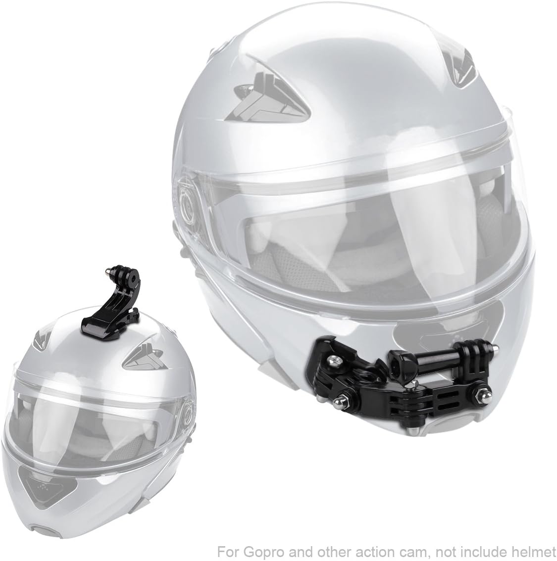 Helmet Chin Mount Helmet Mount Kit for GoPro Hero 5 6 Xiaomi Yi Action Camera, Helmet Front and Side Swivel Mount and Flat Curved Adhesive Mounts with Sticky Pads