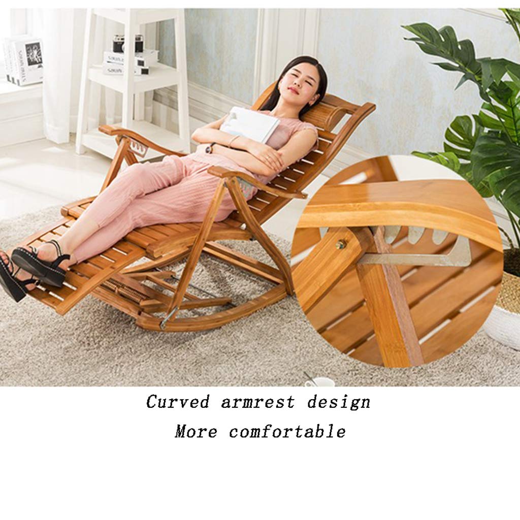 Amazon.de: N / A Bamboo Rocking ChairKlappstuhl, Verstellbarer Park-Bambus- Schaukelstuhl, Schaukel-Bambus-Liege fr Den Garten im Freien