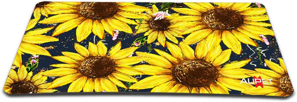 AUPET Nice Sunflower Large Gaming Mouse Pad Mat 13.78" X 9.84" Computer Optical Neoprene Mousepad PC Mouse Mat Mice Pad Silicone Anti-Slip Mouse Pad FP-MP-005