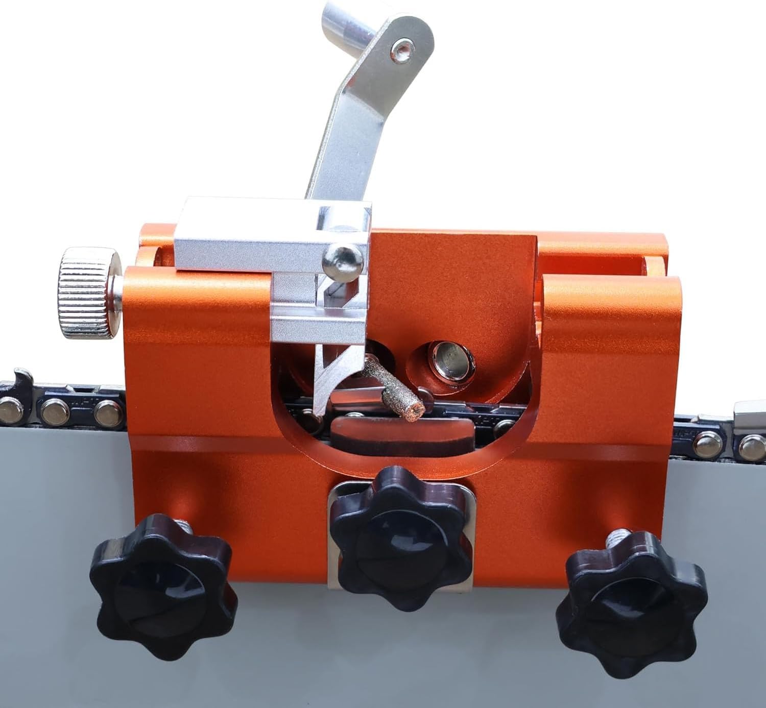 Universal Chain Saw Sharpener, Chainsaw Blade Sharpener with 10 Sharpening Heads, Quick Sharpening and Premium Quality Build, Suitable for All Kinds of Chain Saws and Electric Saws