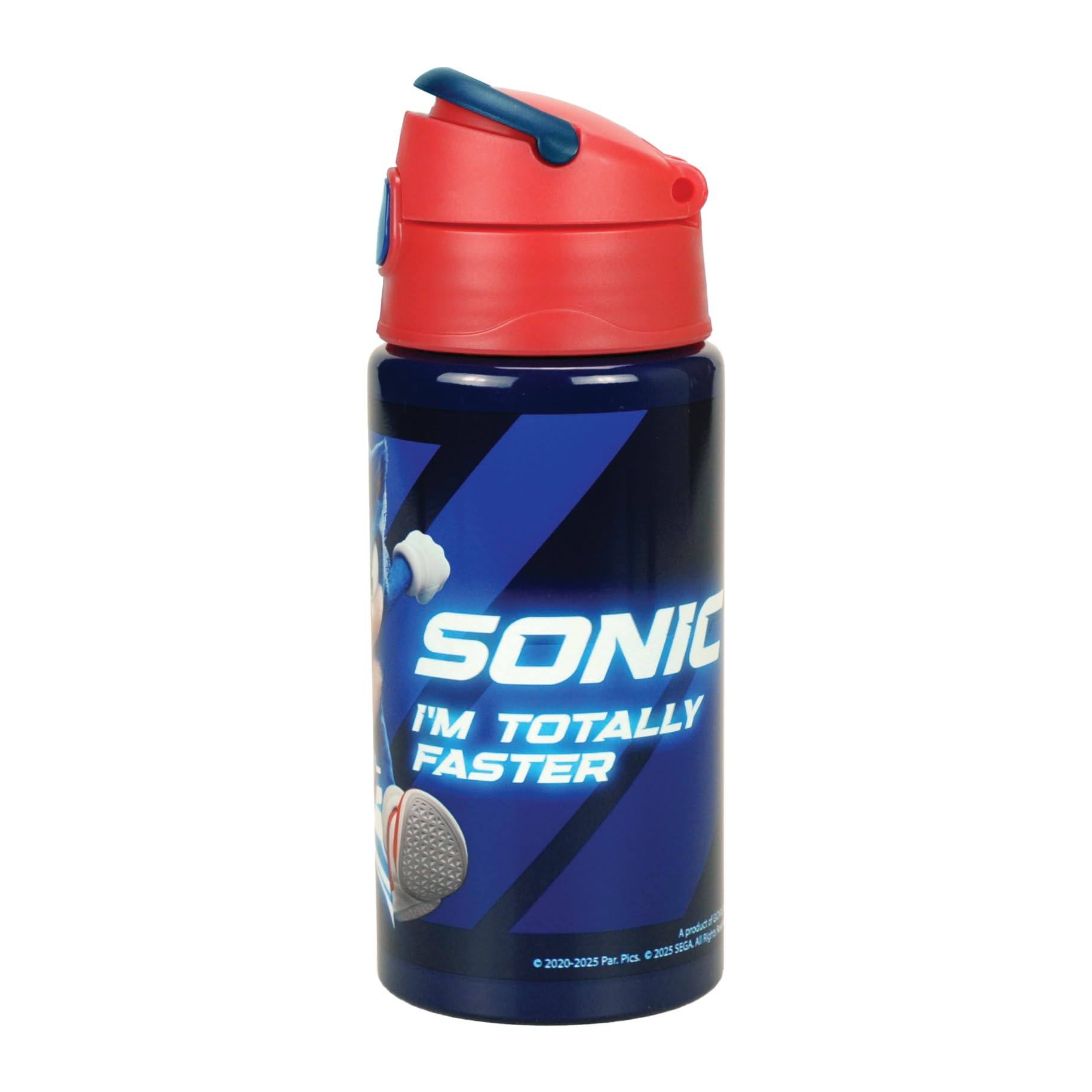 Om Supplies Sonic Characters Reusable Aluminium Sports Bottle 500Ml - Holiday, Back To School Water Drinking Kids Lunch Children (Sonic)
