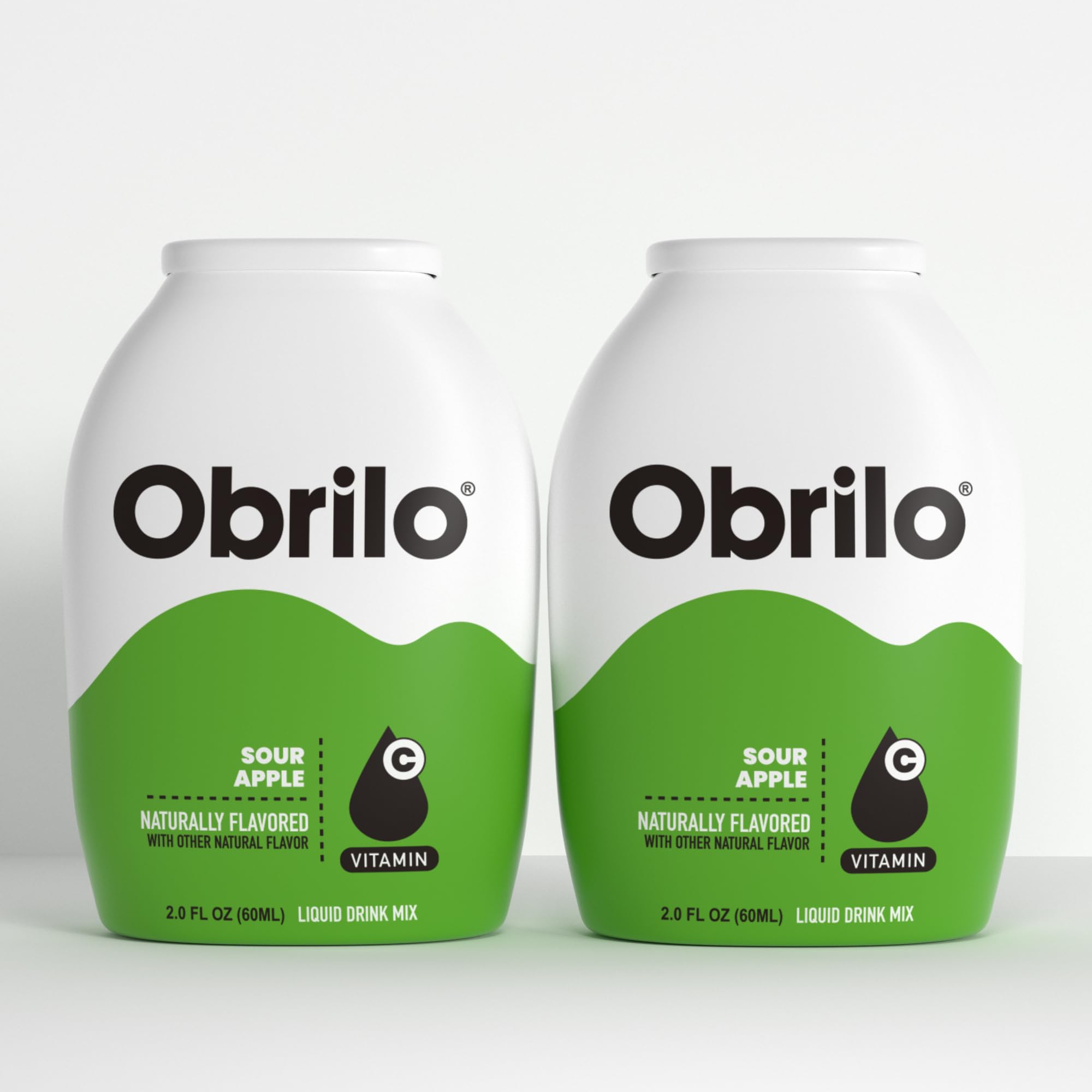 Obrilo Water Enhancer Liquid Flavoring Drops - ZERO Sugar/Calorie, Dye Free, Naturally Flavored Drink Syrup, 2.0 fl oz x 2 Bottles for Kids & Adults (