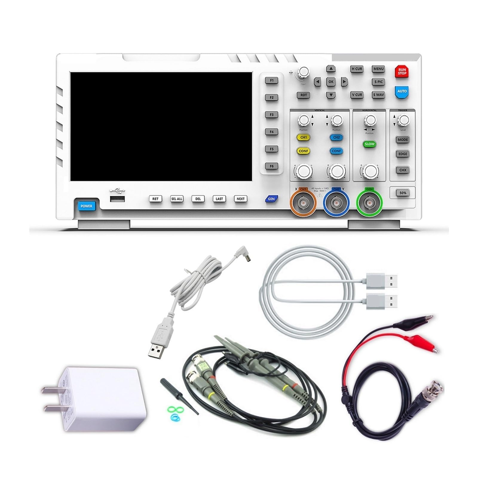 Oscilloscope numérique 1014D générateur de Signal d'entrée double canal 2 en 1 bureau 1GSa/s taux d'échantillonnage sonde P4100(1014D)