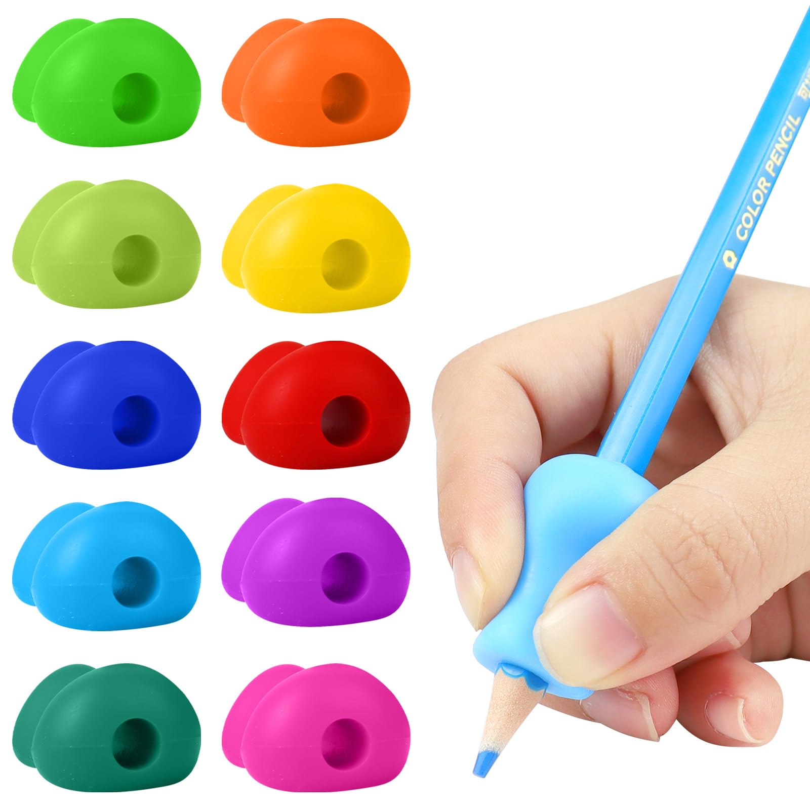 GORGECRAFT 4 Impugnature Sensoriali Per Matite In Silicone – Masticabili, 4 Colori, Per Scrivere E Disegnare