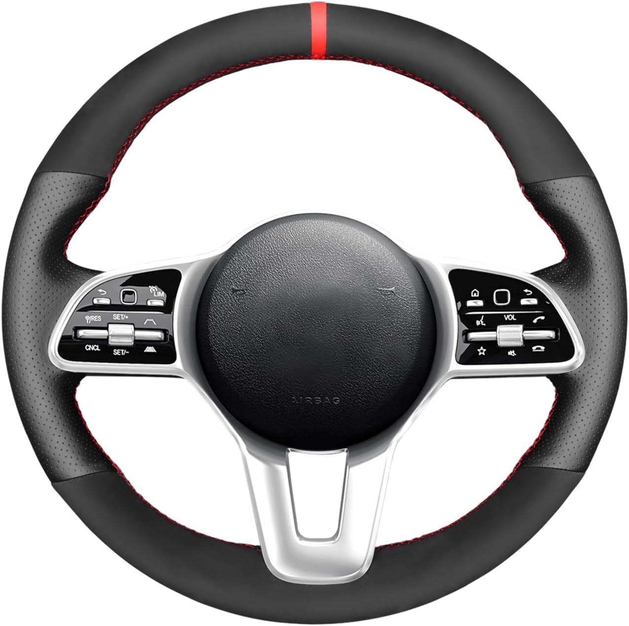MEWANT Steering Wheel Cover for Mercedes-Benz A-Class 2018 2019 / B-Class 2019 / C-Class 2019 / E-Class 2019 / CLS-Class 2018 2019 / GLE-Class 2020 / EQC 2020 / C-Class Steering Wheel Cover