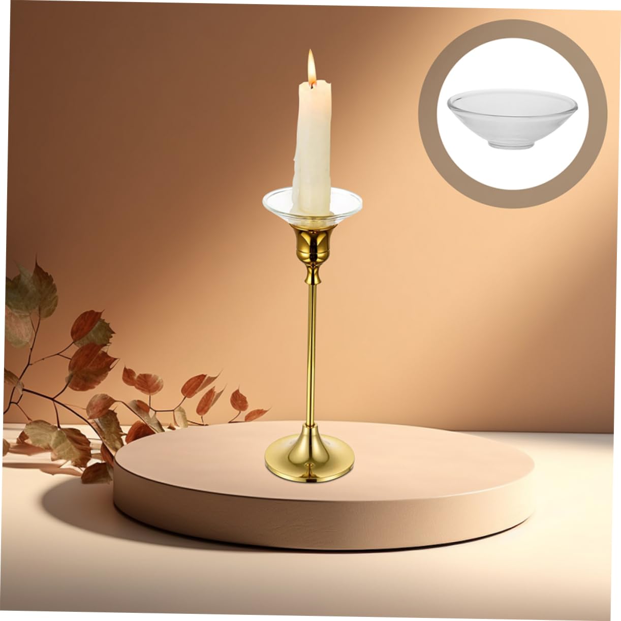 Healifty Protezione Antigoccia Design Minimalista per Candele in Vetro Rotondo Resistente alle Alte Temperature 6 Pezzi per Meditazione e Relax