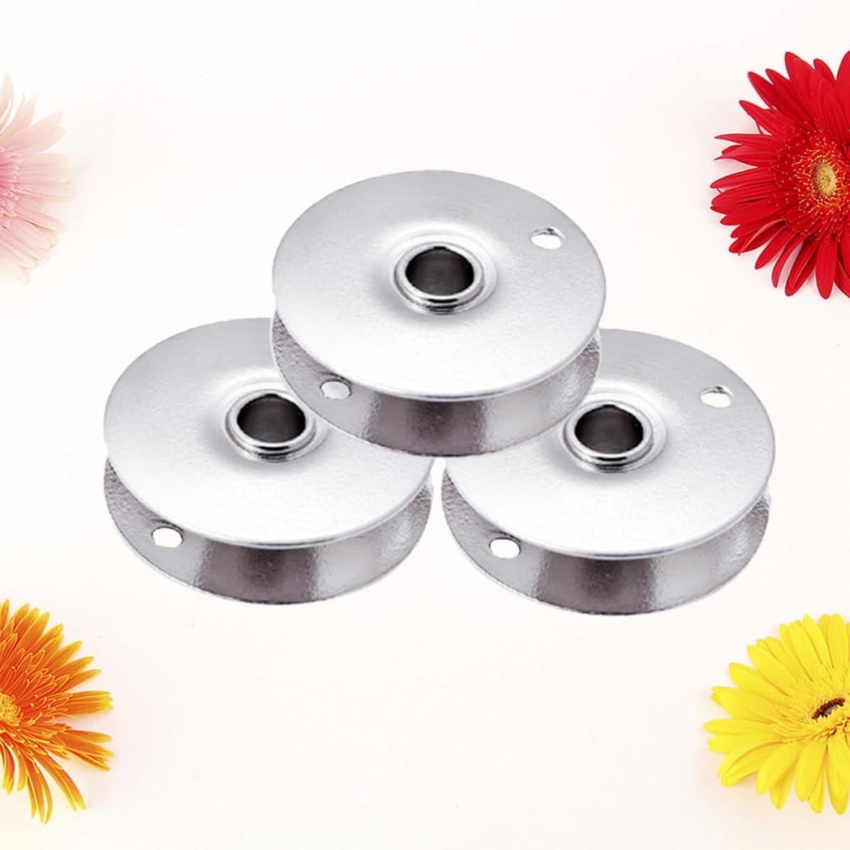 3pcs Iron Bobbin for Sewing Machine, Reusable Metal Spool image 4