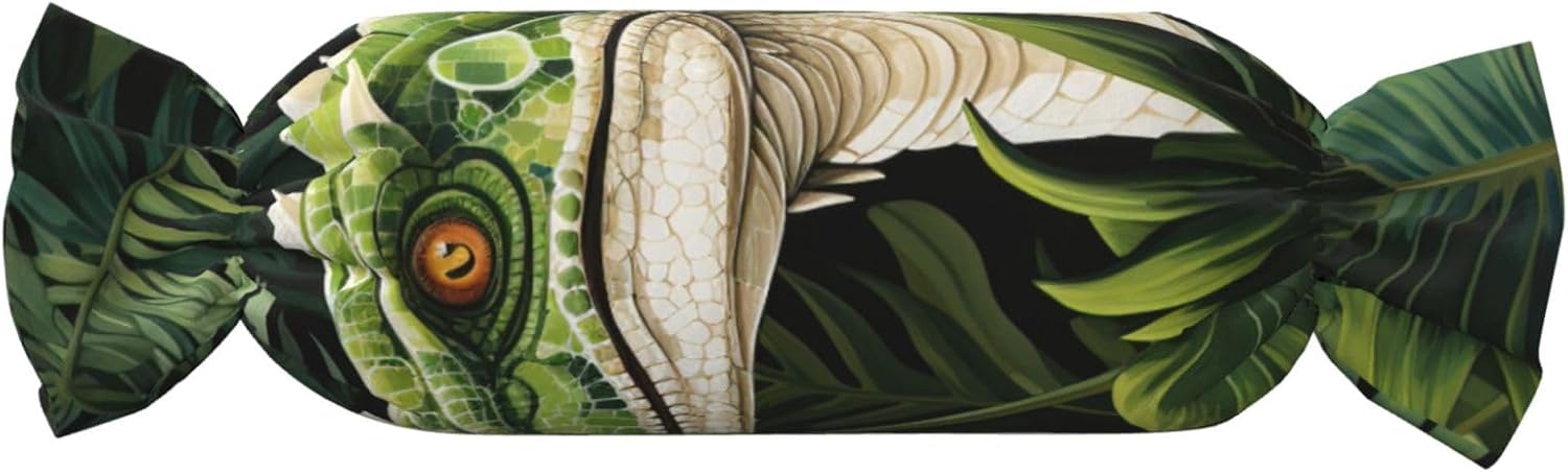 Dinosaur Palm Leaf Print Candy Cylindrical Comfortable Pillow Throw Pillows Home Decor Easy Maintenance