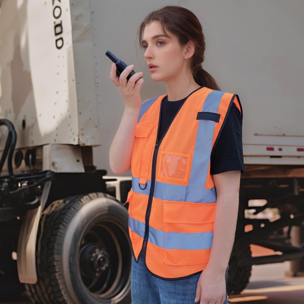 Gilet de sécurité haute visibilité pour tous les gilets de travail réfléchissants avec bandes haute visibilité pour équipement routier et extérieur