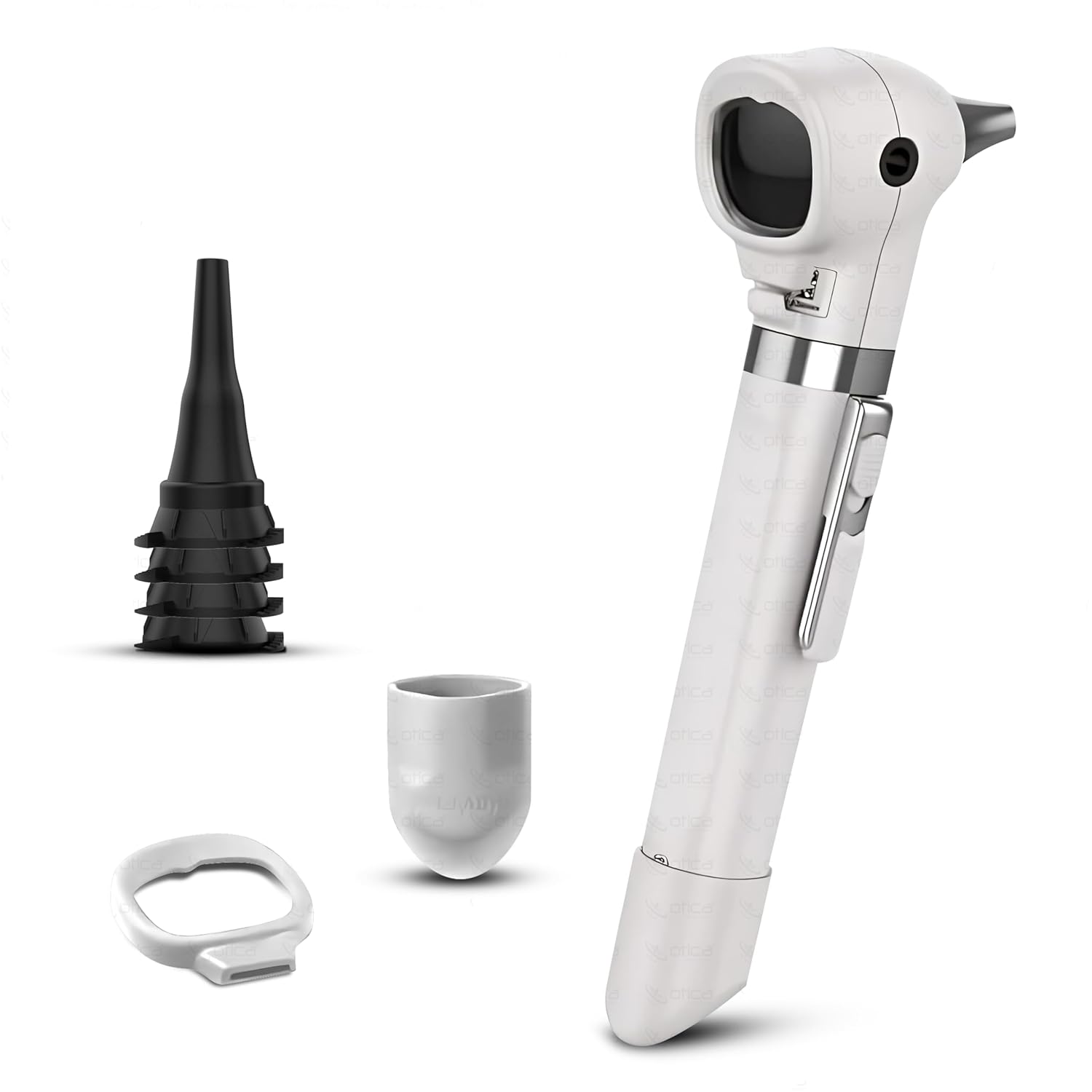 We|ch A||yn Pocket LED Otoscope Fiber Optic Professional Otoscope with AA Battery Handle 22870 (White)