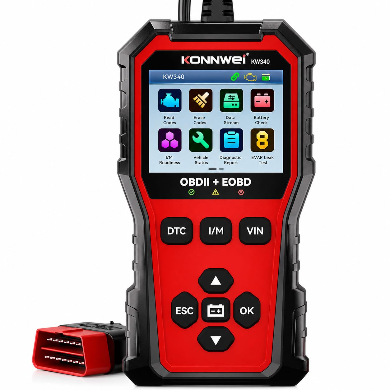 OBD2 Diagnosegerät Auto, KFZ Fehlerauslesegerät mit Batterietester Funktion