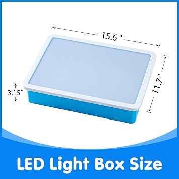 Odoorgames Bright LED Light Box - 16 - Light Table for Kids, 60 Pieces 3D Shapes for Teaching - Geometric Solids for Kids