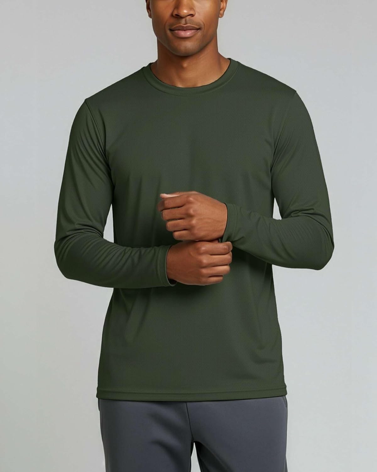 Real Essentials 3 & 5 Pack: Men's Mesh Quick Dry Athletic Long Sleeve T-Shirt UPF SPF UV Sun (Available in Big & Tall)
