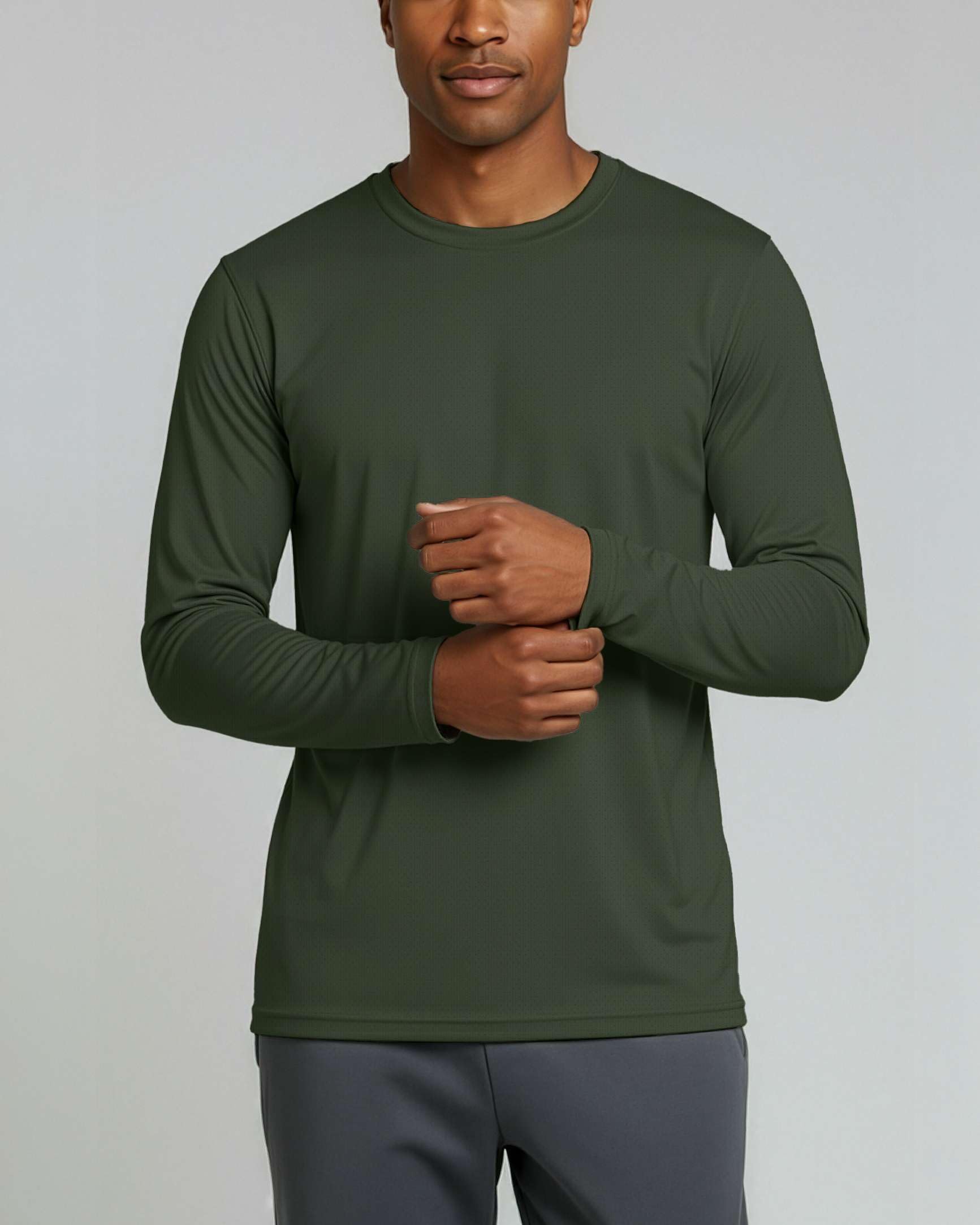 Real Essentials Paquete de 3 y 5: Camiseta de Manga Larga atlética de Malla de Secado rápido para Hombre UPF SPF UV Sun (Disponible en Tallas Grandes y Altas), Paquete de 5: Juego 6, Large