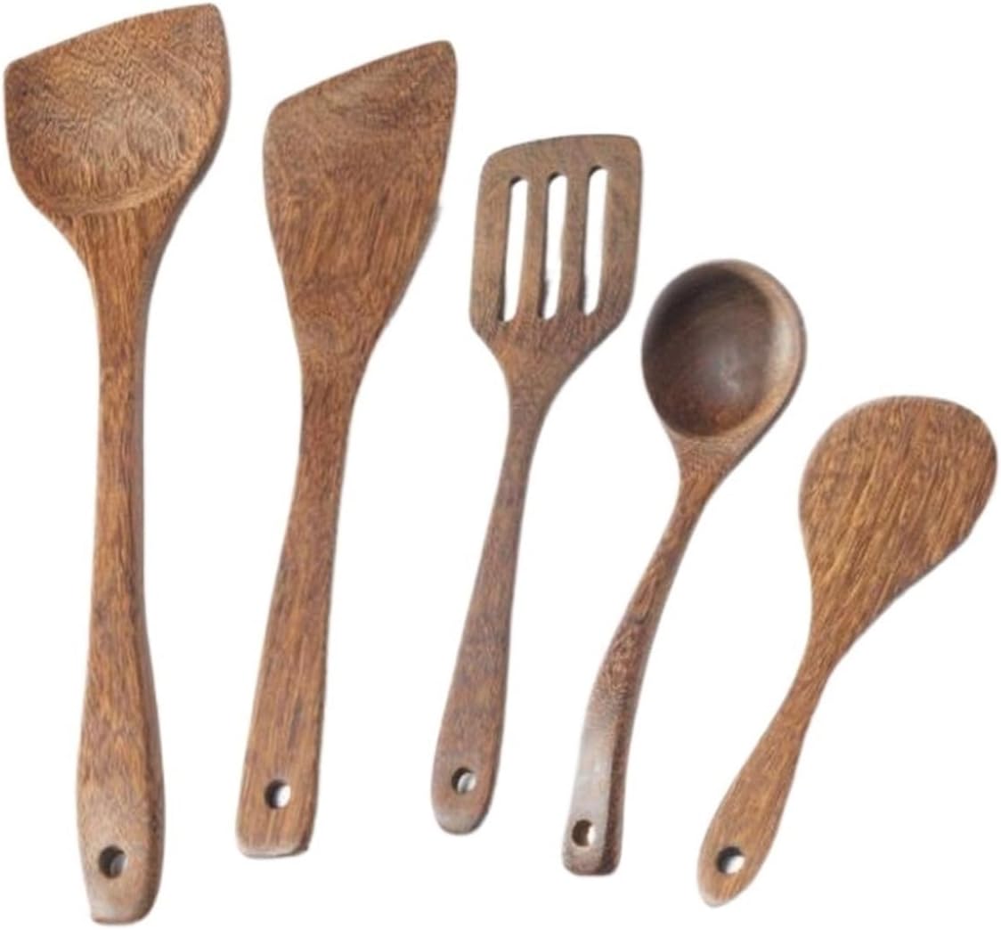 Cookware Dining Gadgets Sets Spoons for Cooking Wood Spatulas Cooking Utensils 5 Pieces