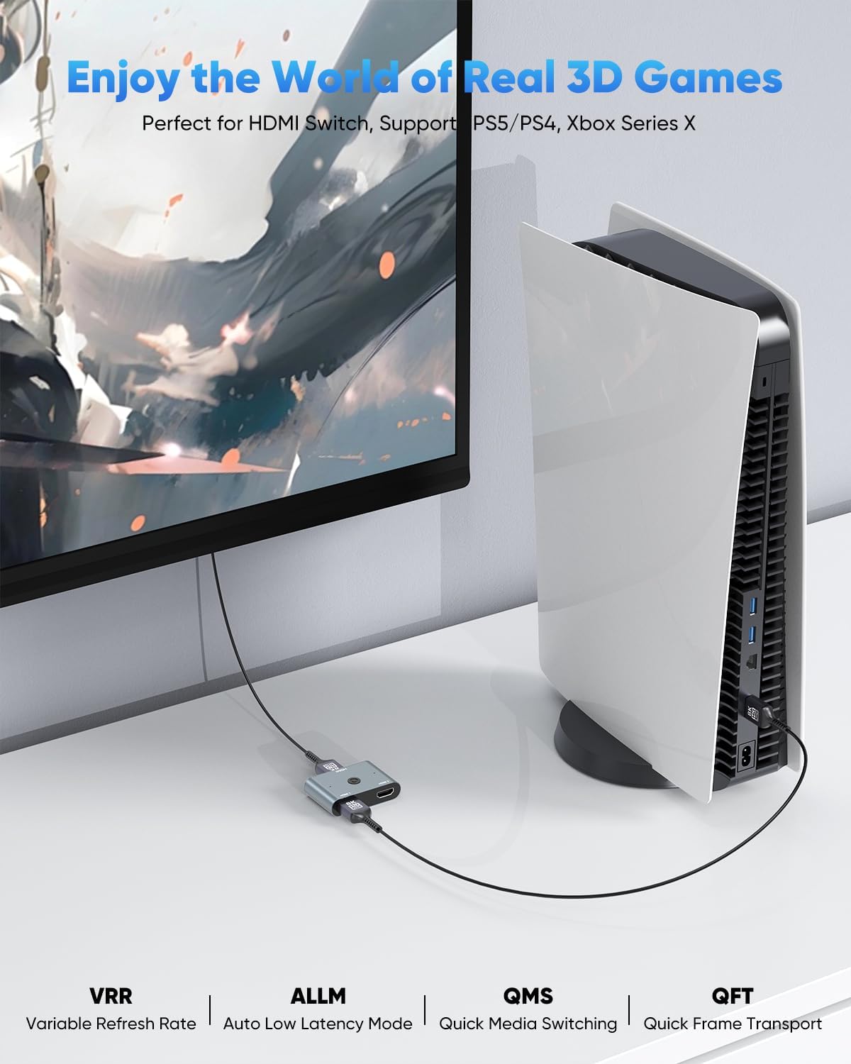 8K Thin HDMI Cable 1FT 10-Pack, Short HDMI Cable 1 Foot (8K@60Hz, 4K@120Hz, 48Gbps, eARC, HDR10+) Slim HDMI Cord Compatible with HDMI Switch/Blu-ray/Roku TV/Monitor/HDTV/Laptop