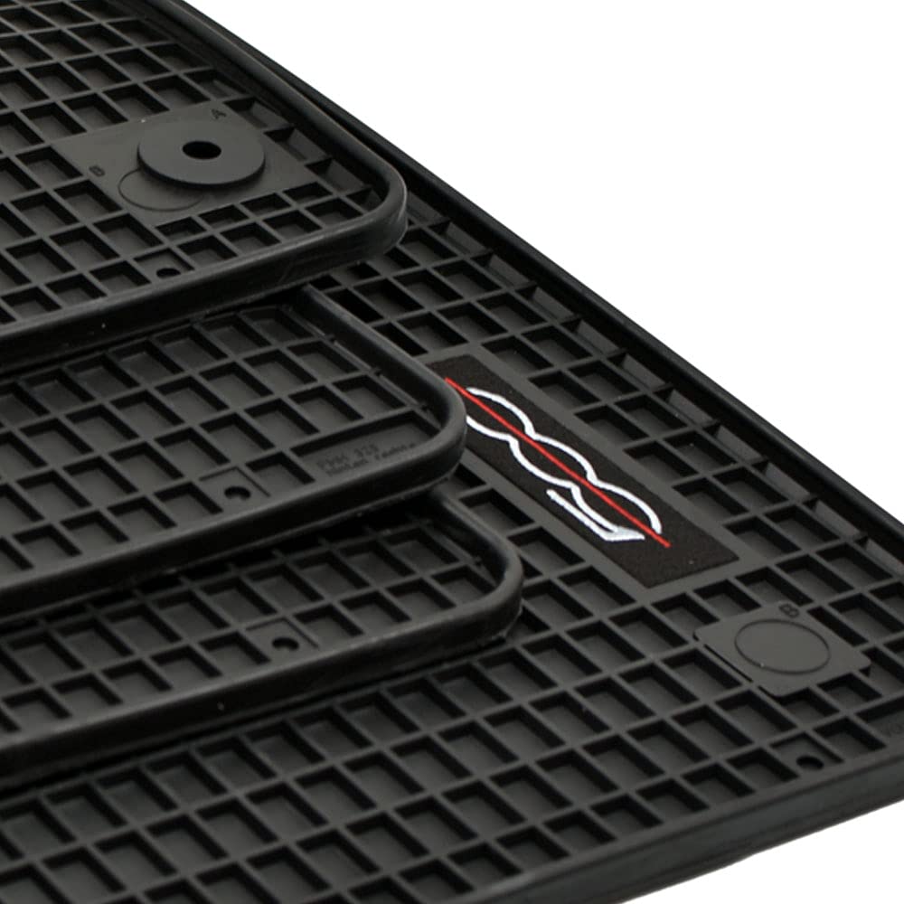 Edition Gummimatten Gummifußmatten geeignet für FIAT 500 + FIAT 500 Cabrio Elektro ab Baujahr 2020-10/2025 schwarz