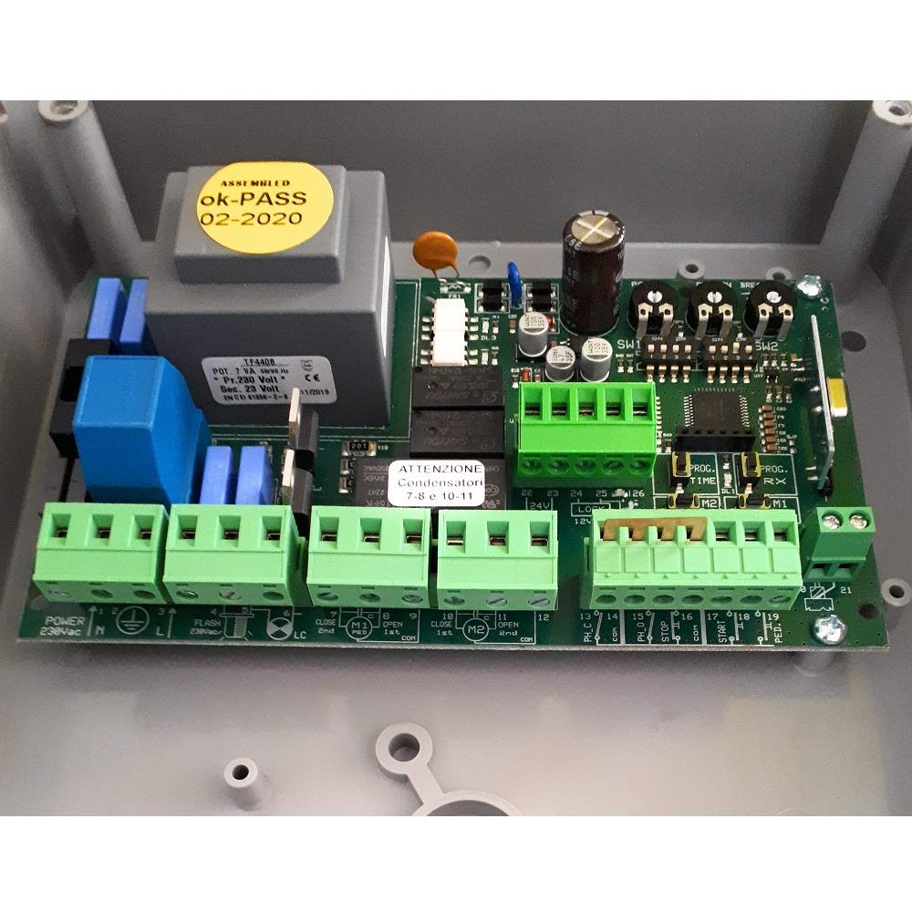 Kit central cuadro maniobras universal garaje puerta batiente de 1 o 2 hojas para motores de 220v