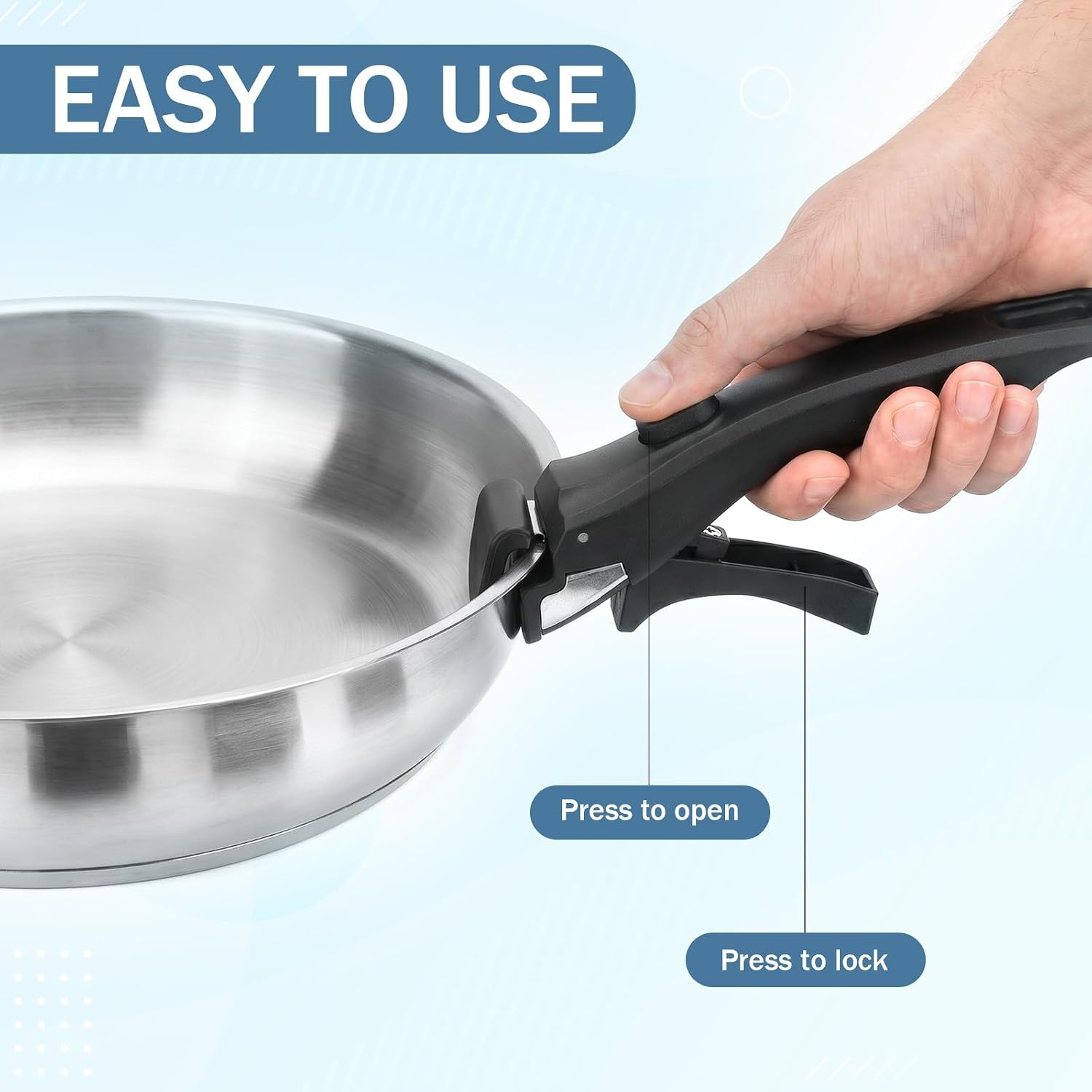 Removable Handle, Detachable Pot Handle With Silicone Oven Mitts, Universal Pan Handles, Replacement Handles For Pots And Pans, Heat Resistant, Fits All Cookware, Black