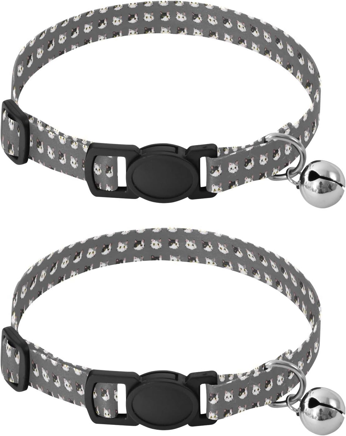 Collares para Gato y Perro Pequeño Ajustables con Campana, 2 Pack