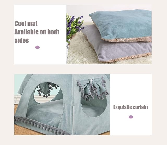 Foto 3 de 7 de Vinnykud Cama de Cuatro Estaciones para Gatos Cómoda Cama para Gatos Carpa Gato con Ventana Tienda Perro…