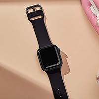 Vista 22 de Correa deportiva de silicona suave compatible con cierre clásico compatible con correas de Apple Watch de 49, 45, 44, 42, 41, 40 y 38 mm para iWatch