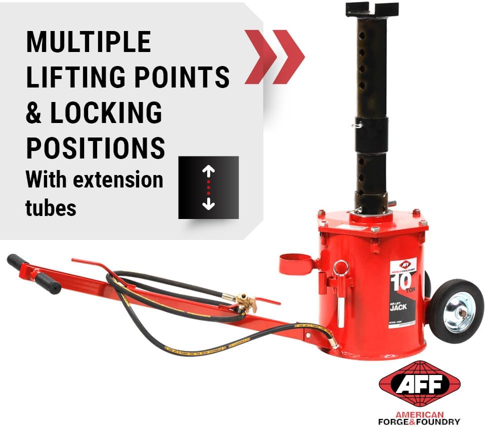 AFF 10 Ton Air Lift Jack - Air Assist Hydraulic Jack for Lifting Heavy Trailers, Trucks & Equipment - Heavy Duty