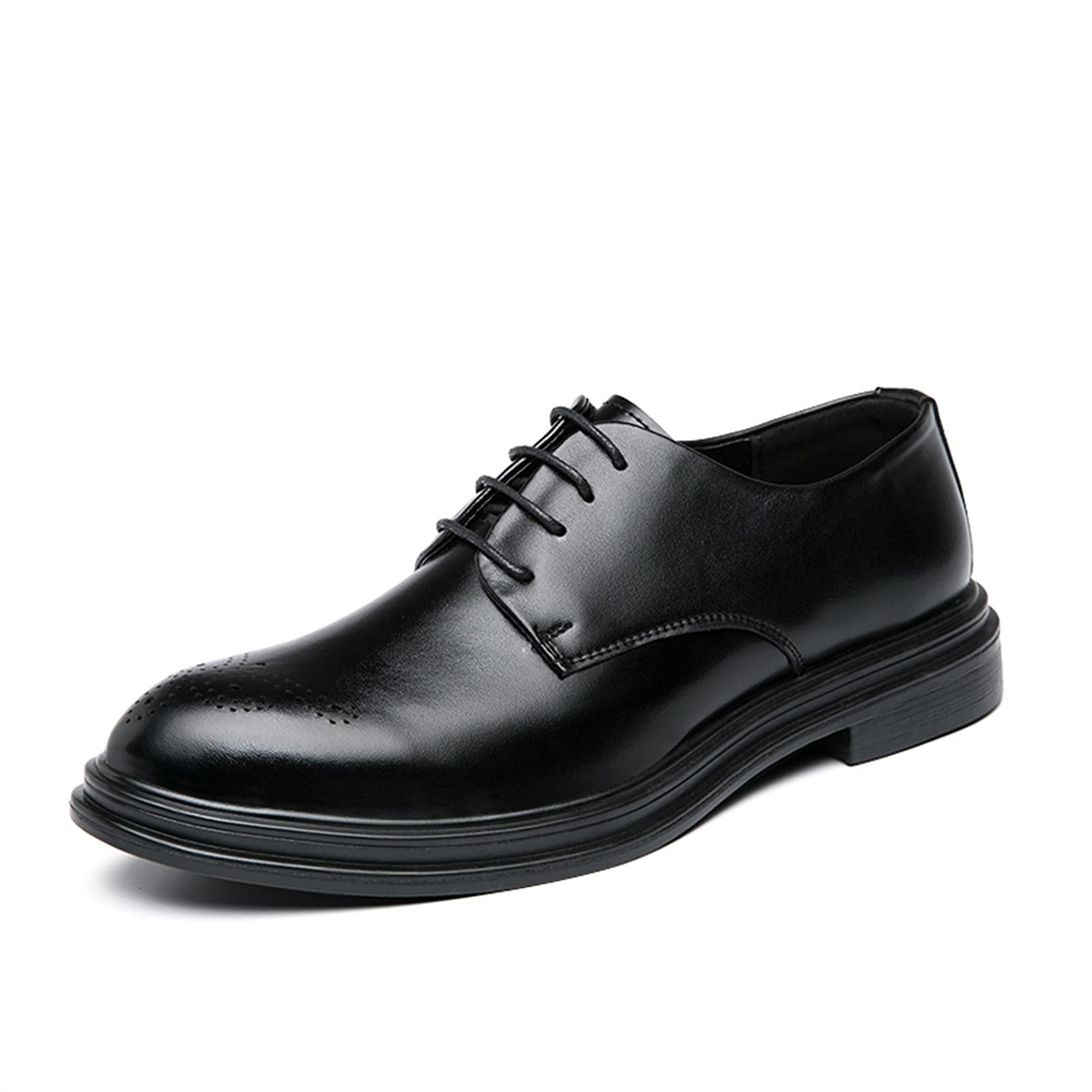 Zapatos Oxford de hombre antideslizantes en cuero vegano bruñido 7