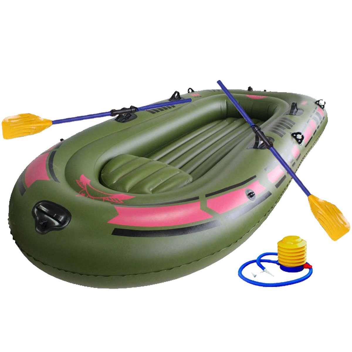 Bateau Gonflable 2 Personnes – Kayak De Pêche Pliable 192 X 113 X 40 Cm En PVC Résistant, Charge Max 300 Kg, Idéal Pour Lac, Rivière & Loisirs Familiaux