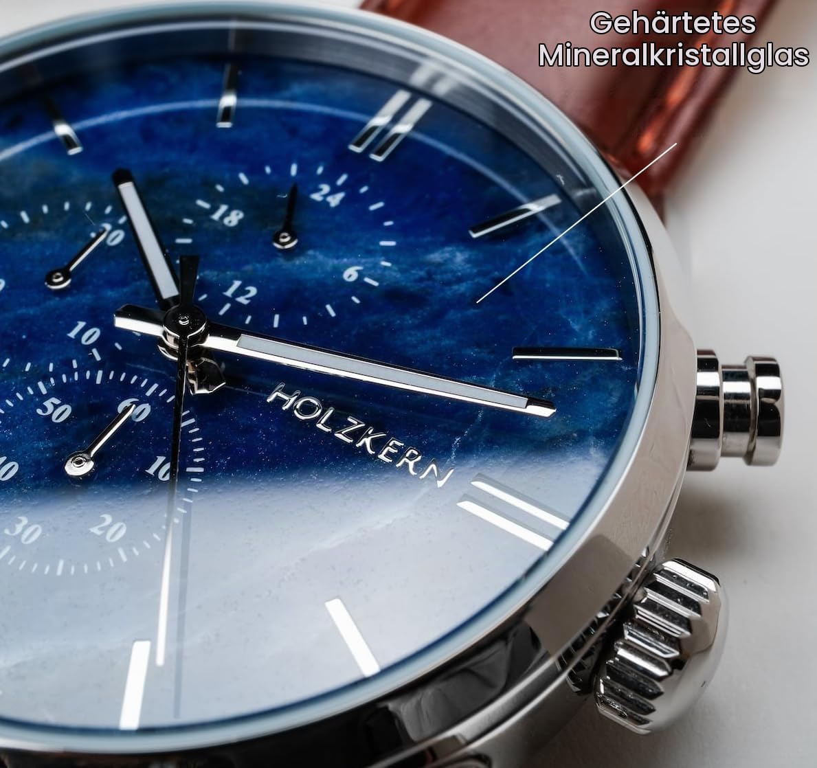 HOLZKERN Herrenuhr Chronograph Naturalist Marmor/Silberfarben 9010631007300