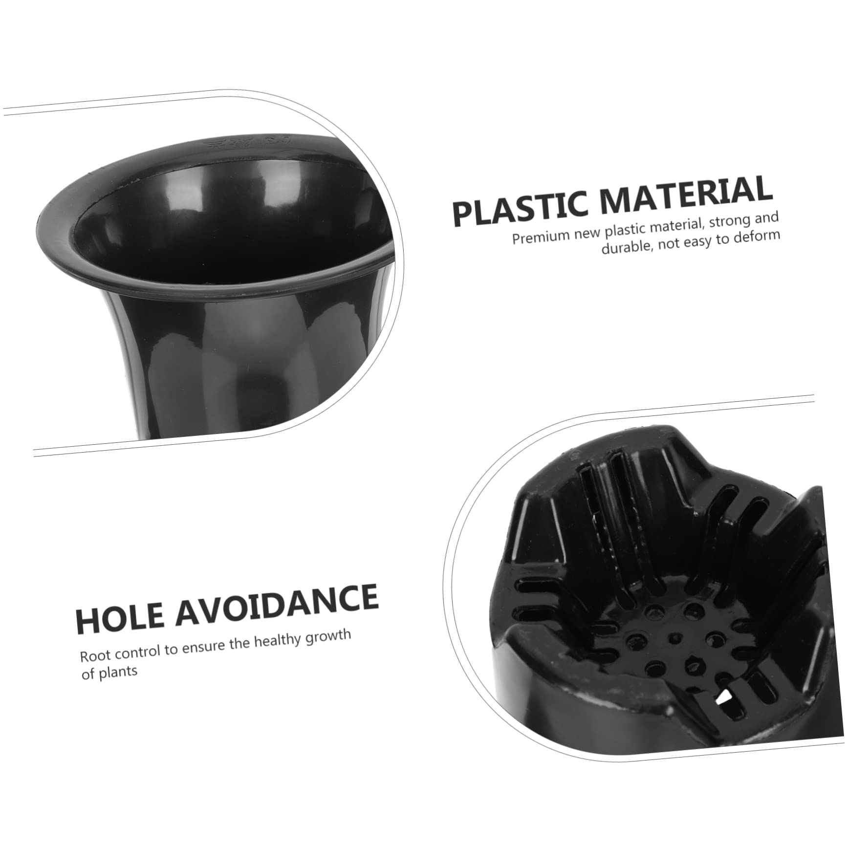 SUPVOX 10Pcs Pots pour Orchidée en Plastique Noir Contrôle des Racines et Design Respirant pour Plantes d'Intérieur et Jardin