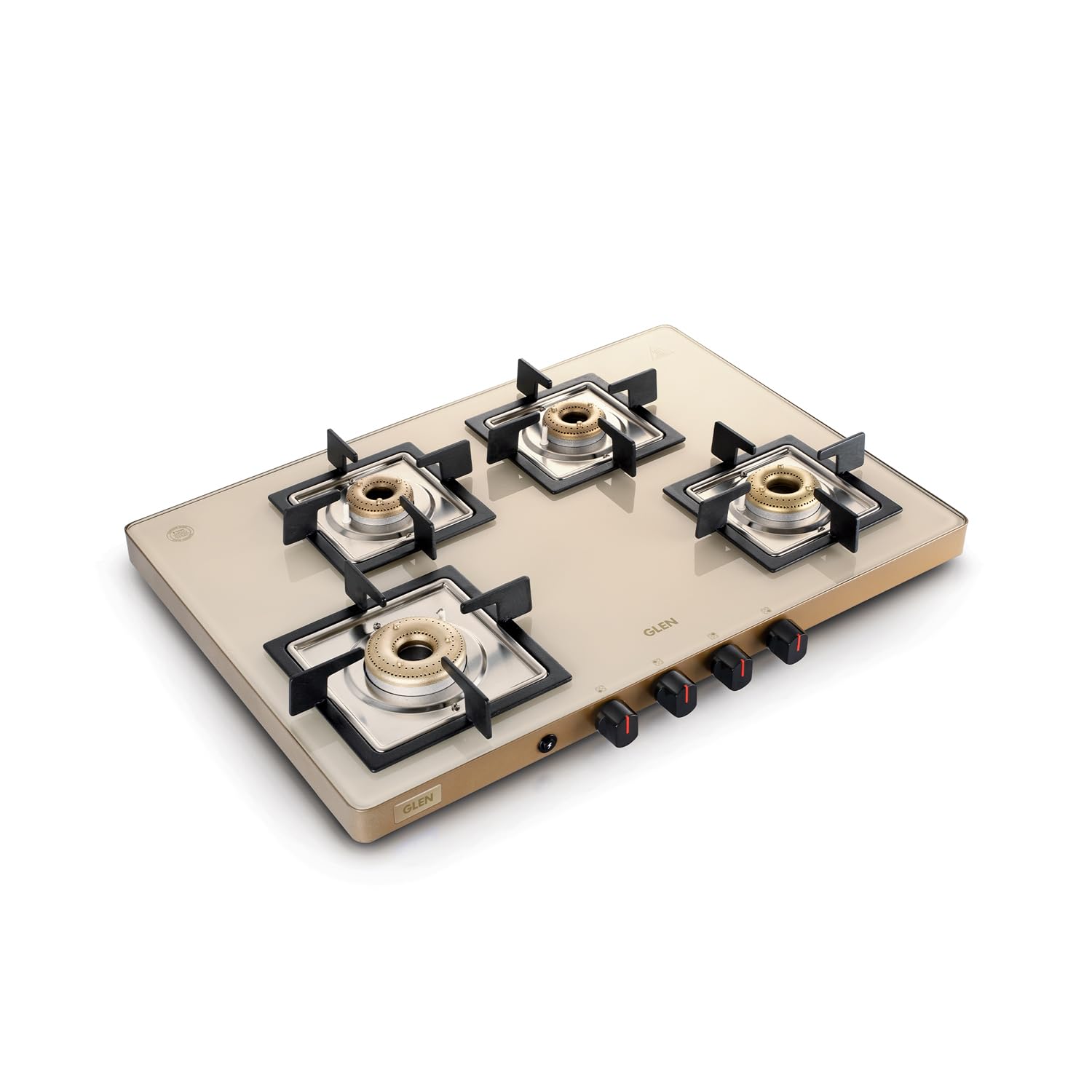 Glen 4 Burner Ultra Slim Glass Gas Stove 1 High flame Forged Brass Burner With 5-Year Warranty | Revolving Inlet Nozzle | 2-Year Warranty On Product By Brand (Apricot) (B0CDQC364H) Amazon Price History, Amazon Price Tracker