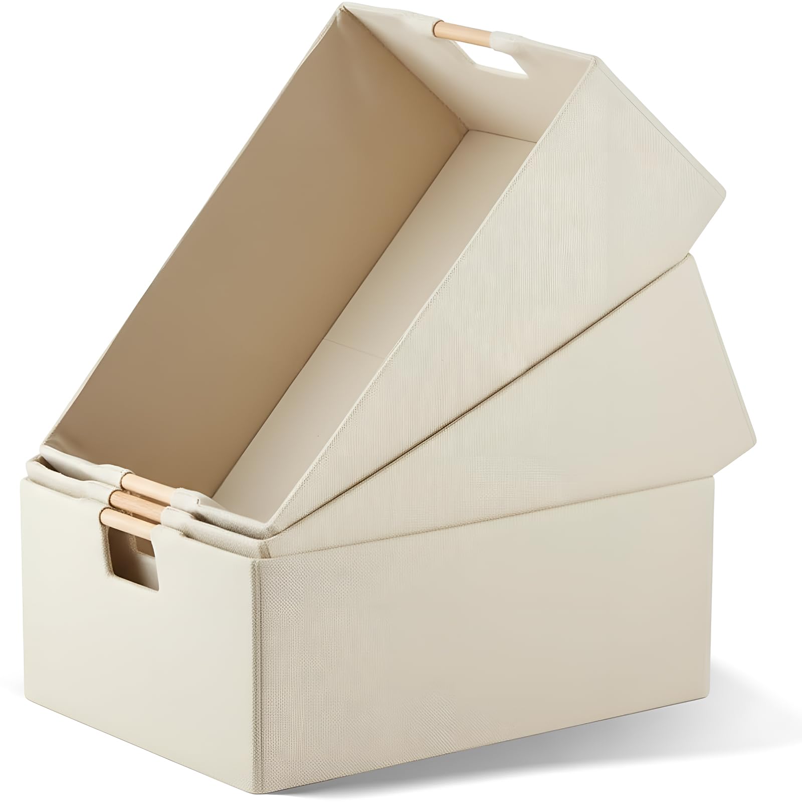 Photo 1 of Cinnvoice 3 Pack Fabric Storage Bins for Closet Shelves, 15 x 10.6 x 6 Inch