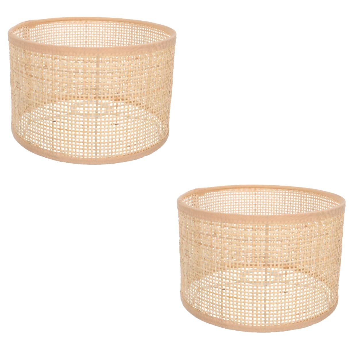 Housoutil 2pcs Woven Lampshade Light Bulb Cage Guard Chandelier Lamp Cover Wicker Ceiling Shade Woven Pendant Lamp Shade Farmhouse Lampshade Woven Light Shade Rattan Decorations Cylinder E27