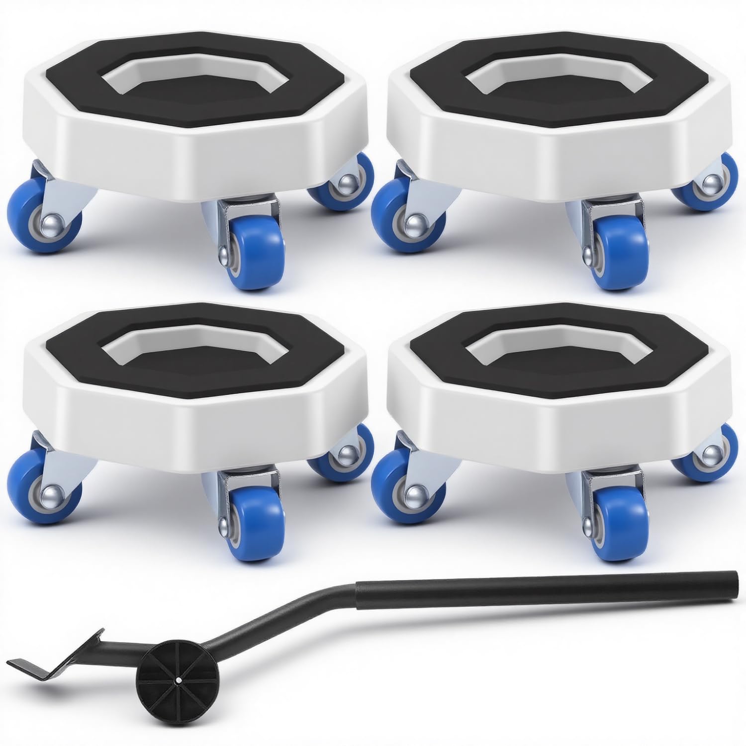 Set de 6 Ruedas para Muebles con 4 Ruedas para Muebles Pesados 1 Dispositivo de Elevación 1 Barra Extensible 360°Giratorias Alta Capacidad de Carga Antideslizante para Furniture Mover