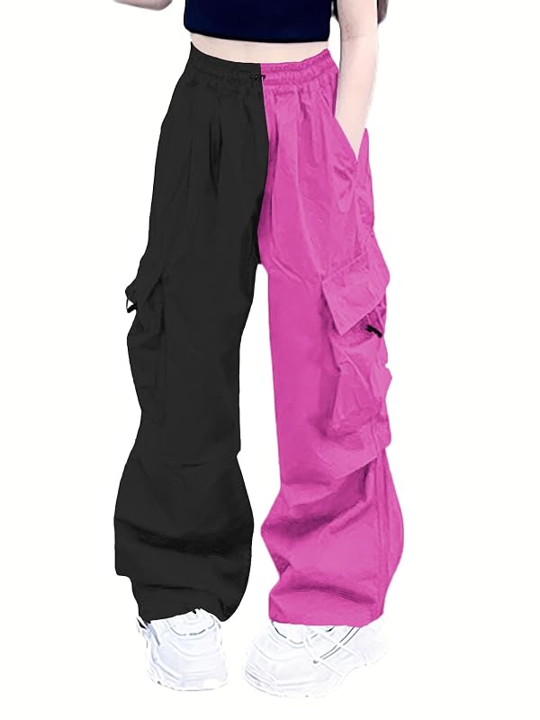 Nanasait Girls Cargo Pants Elastic Waist Drawstring Pants 6-7Years by Nanasait - Used condition - US$21.01