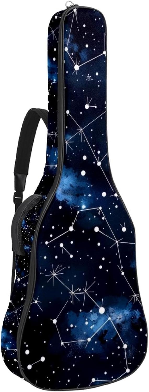 Acoustic Guitar Bag, 40 41 42 Inch Guitar Case Cover Soft Guitar Gig Bag for Acoustic Electric Bass Classical Guitar, Space Galaxy Constellations Pattern
