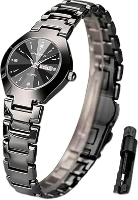 Minimalist Watches for Women Business Dainty Ladies Watches with Day and Date Luxury Stainless Steel Analog Quartz Wrist Watch for Women Waterproof Female Dress Watch