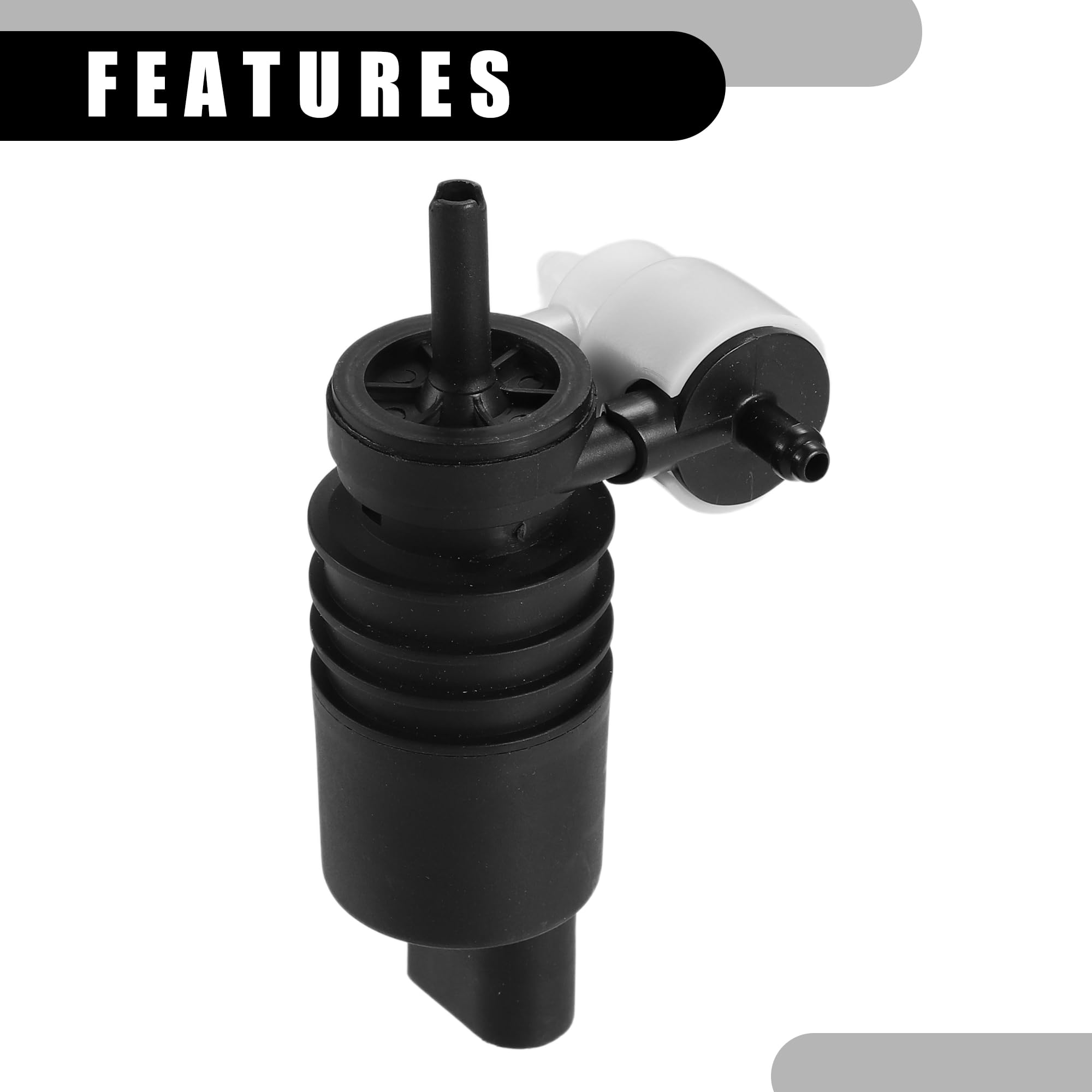 QUARKZMAN Bomba Lavaparabrisas No.1J6955651 Para Audi A4 2000-2001 1Pc | Color Negro, Material Plastico Y Goma, Dimensiones 116X60.5X55.3Mm, Oe 1J6955651, Para Audi A4 Quattro, Para Volkswagen Golf